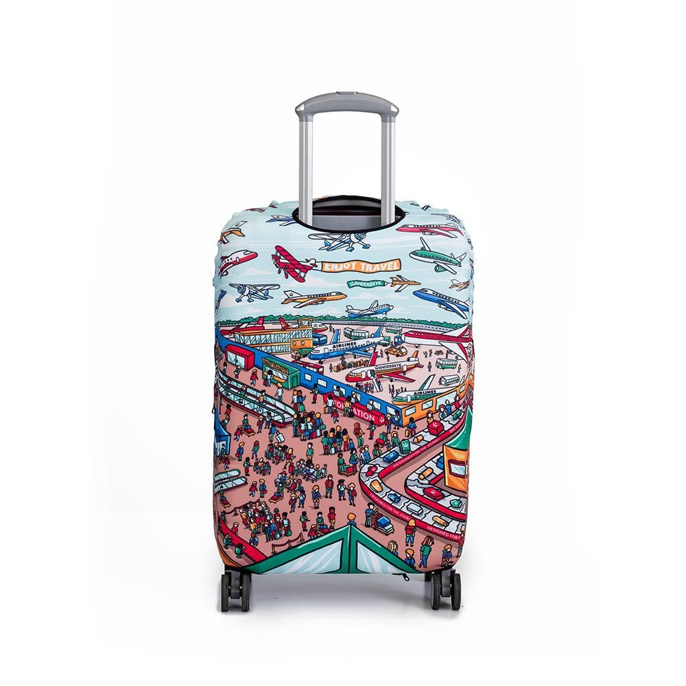 Suitcase Cover with Wanderlust Compass Travel Theme; Suitcase Protecto –  Campcentric